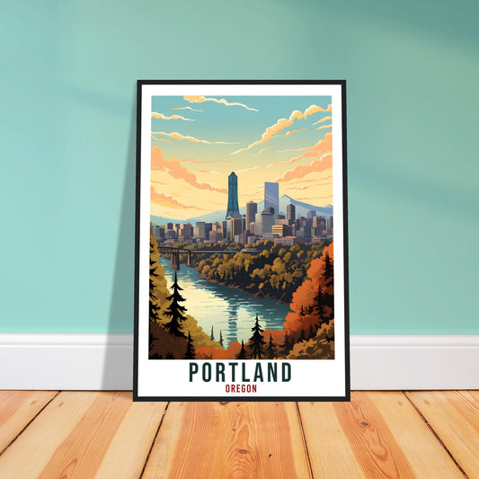 Portland Travel Print Oregon Home Decoration USA City Wall Art Gift Wall Hanging Art Lover Oregon Artwork Portland Skyline Travel Poster