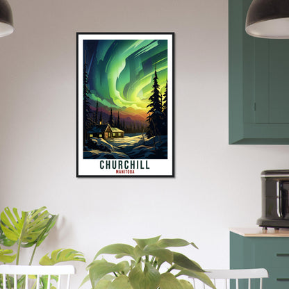Churchill Travel Print Manitoba Northern Lights Wall Art Wall Hanging Travel Art Gift Churchill Travel Poster Canada Decor Artwork Art Lover