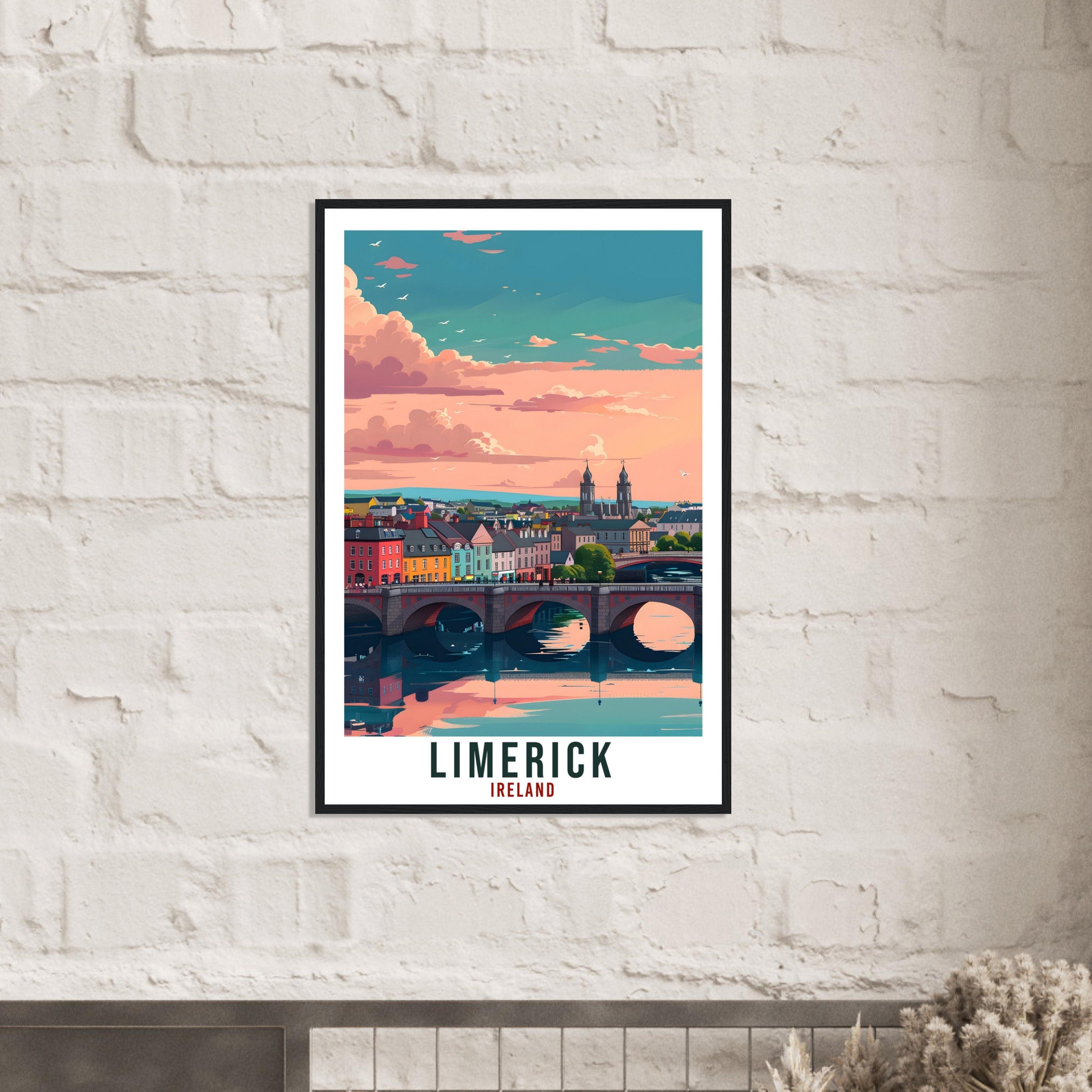 Limerick Travel Print Ireland Wall Art Wall Hanging Home Living Décor Limerick Gift Art Lovers Gift Irish Artwork Gift Ireland Travel Poster