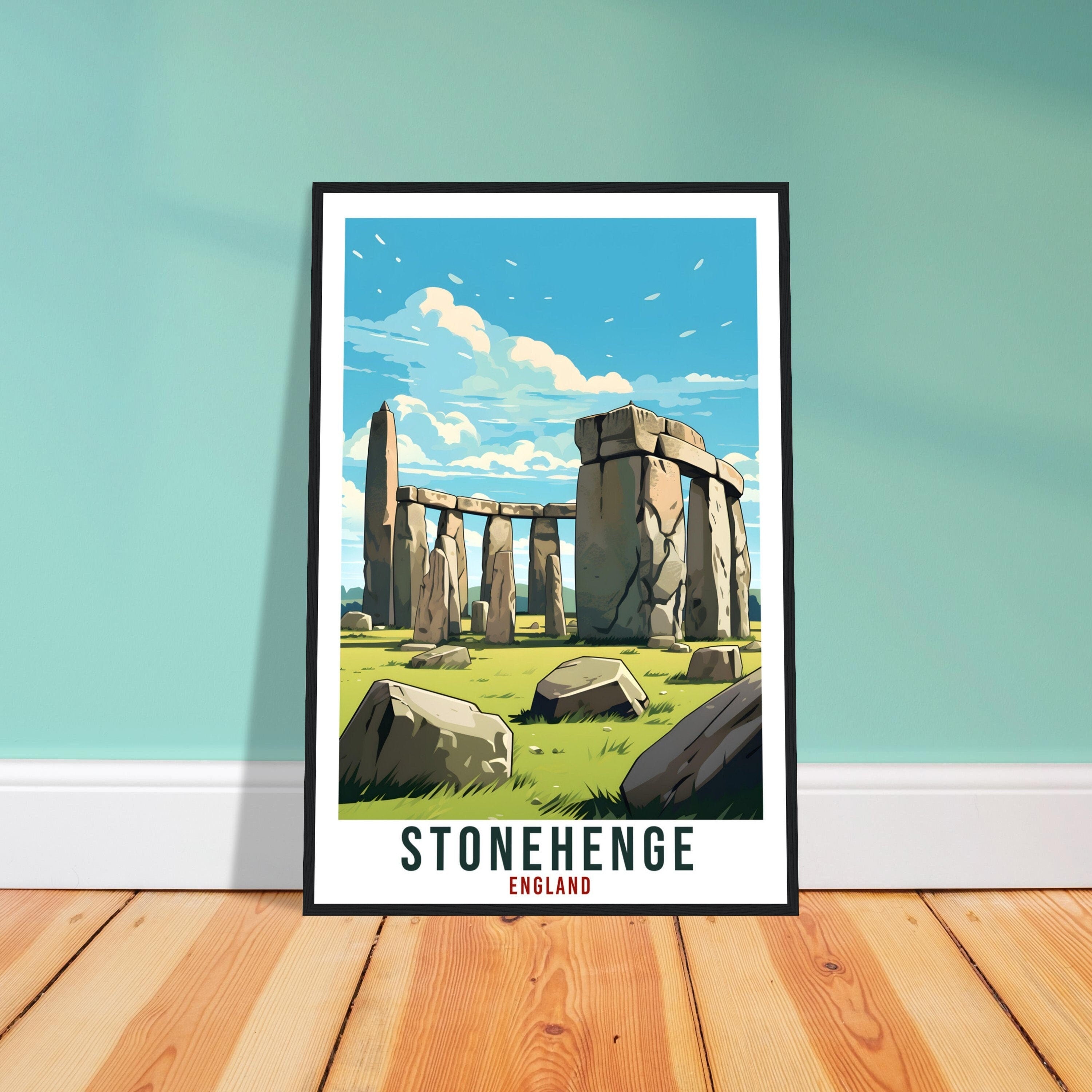 Stonehenge Travel Print English Wall Art Home Decor Wall Hanging Travel Art Gift Stonehenge Travel Poster England Landscape Artwork Gift