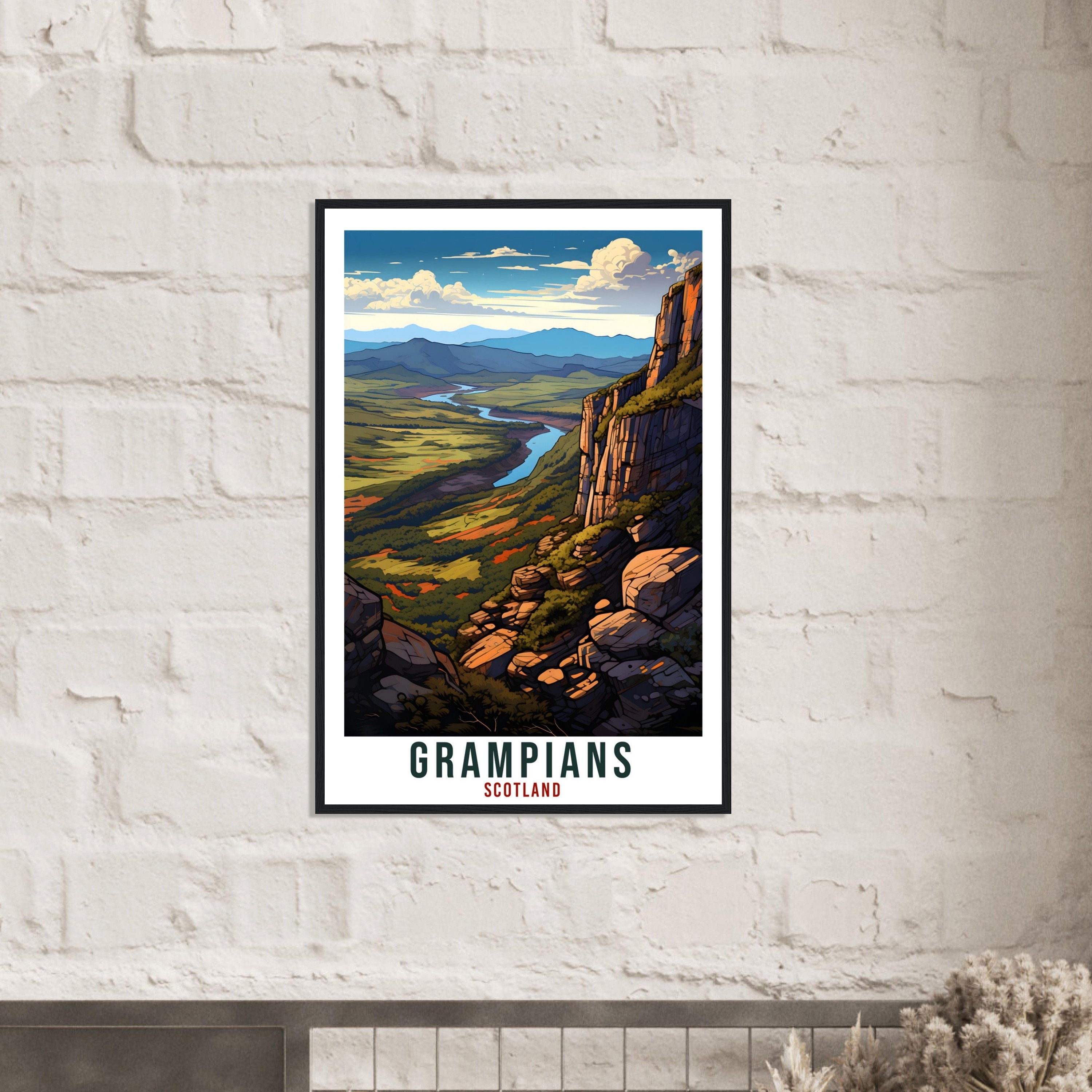 Grampians Travel Print Scotland Wall Art Home Decor Wall Hanging Travel Gift Grampians Travel Poster Scotland Landscape Artwork Art Lover