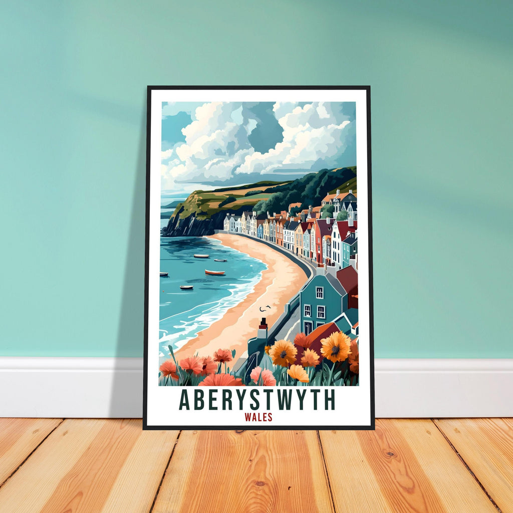 Aberystwyth Travel Print Wales Decor Aberystwyth Wall Art Gift Wall Hanging Art Lover Aberystwyth Wales Artwork Travel Poster UK Travel Art