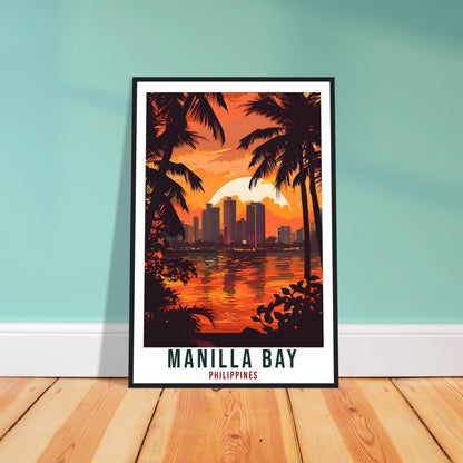 Manilla Bay Philippines Travel Print Wall Art Wall Hanging Home Décor Manilla Bay Gift Landmark Artwork Travel Art Philippines Travel Poster