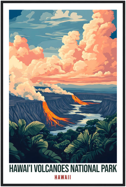 Hawaii Volcanoes National Park USA Travel Print Wall Art Wall Hanging Home Décor Hawaii Volcano Gift Travel Art USA  Artwork Travel Poster