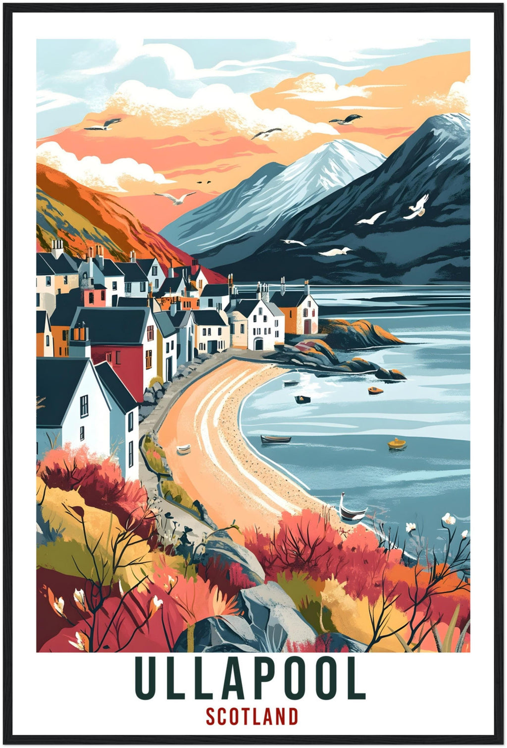 Ullapool Travel Print Scotland Home Decor Ullapool Wall Art Wall Hanging Art Lover Scotland Artwork Travel Poster Ullapool Travel Art Gift
