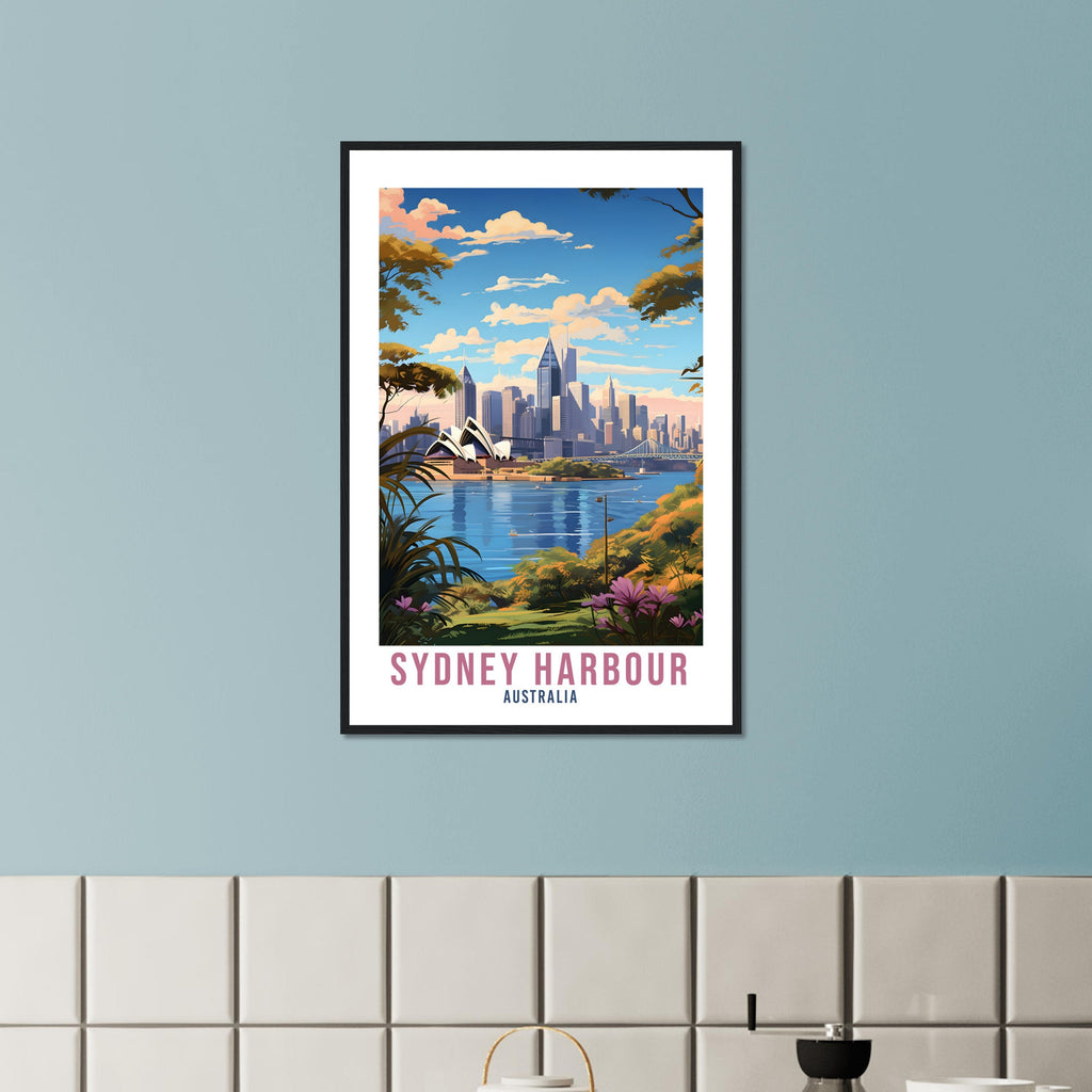 Sydney Harbour Travel Print Wall Art Sydney Australia Wall Hanging Home Décor Sydney Art Gift Australian Art Lover Sydney Travel Poster Art