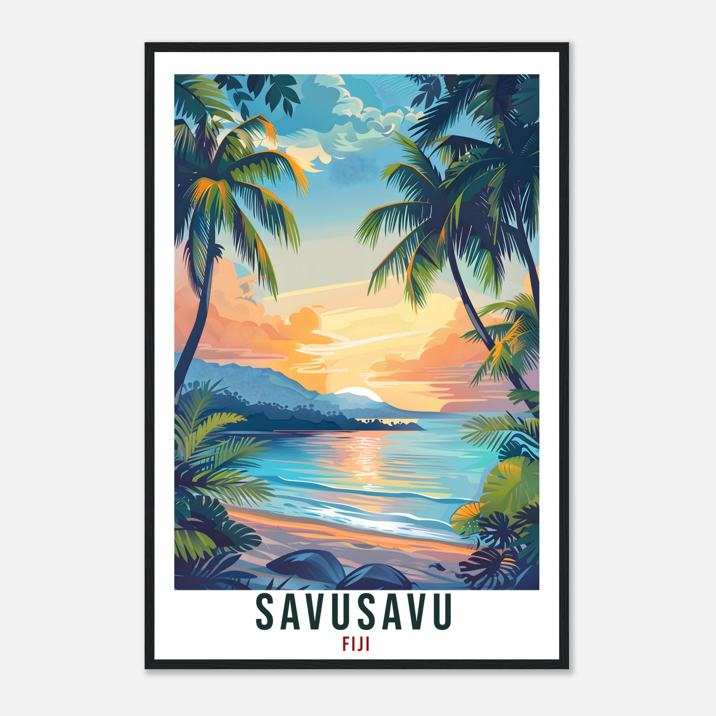Savusavu Fiji Travel Print Fiji Wall Art Wall Hanging Home Décor Savusavu Gift Fiji Islands Landmark Artwork Travel Art Fijian Travel Poster