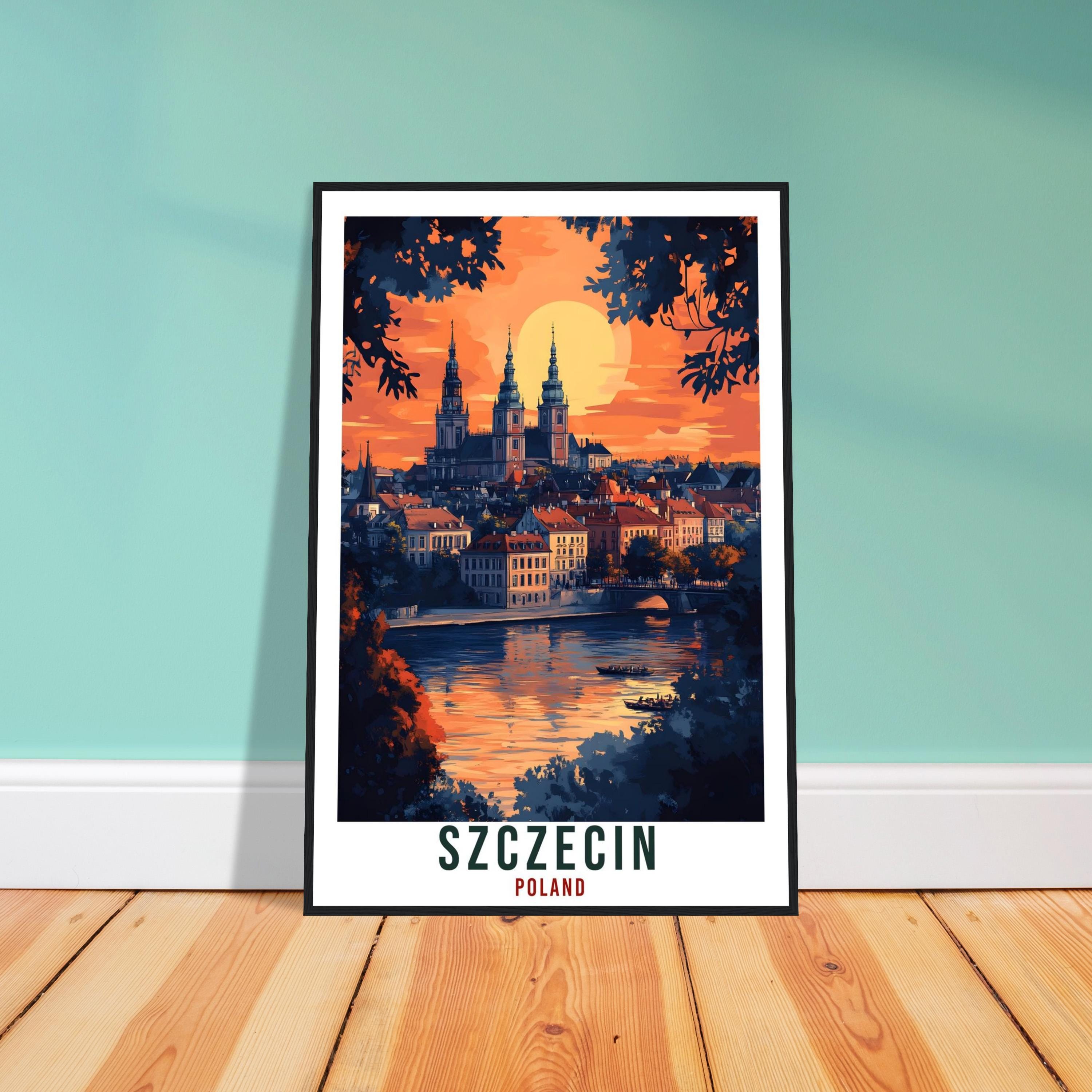 Szczecin Travel Print Poland Home Decor Szczecin Wall Art Gift Wall Hanging Art Lover Szczecin Polish Artwork Travel Poster Poland Travel