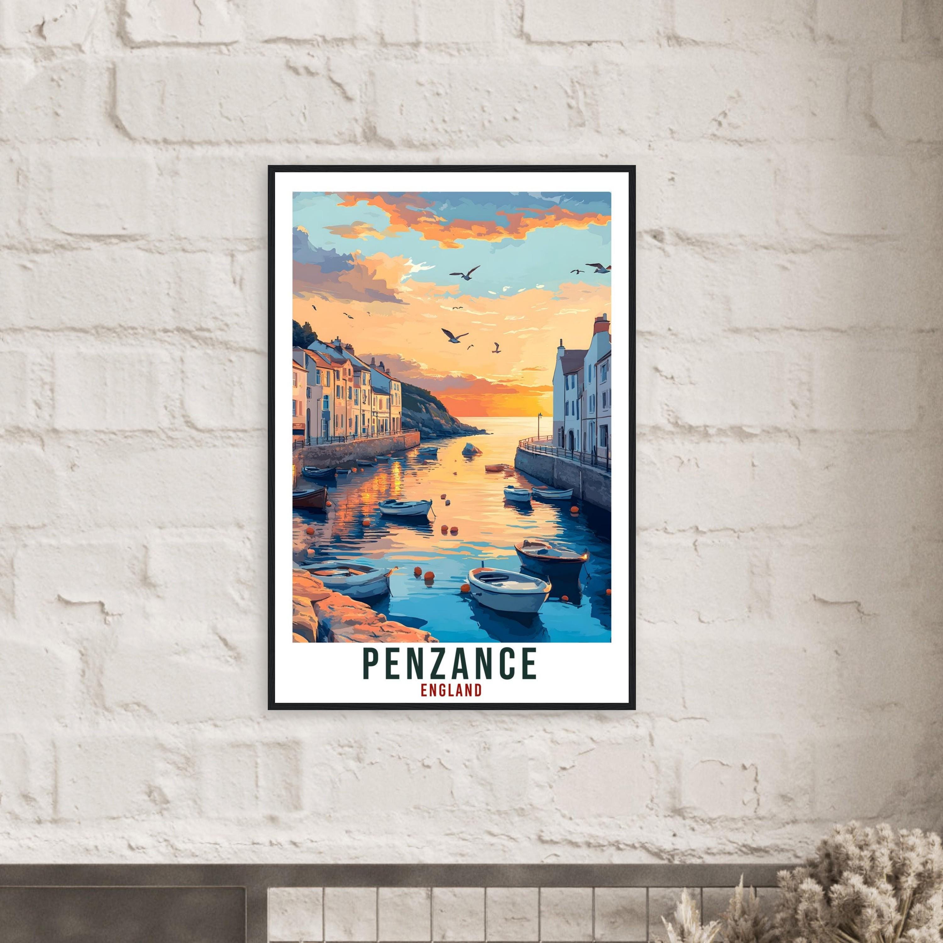 Penzance Travel Print Cornwall England Decor Penzance Wall Art Gift Wall Hanging Art Lover Penzance England Artwork Travel Poster Travel Art