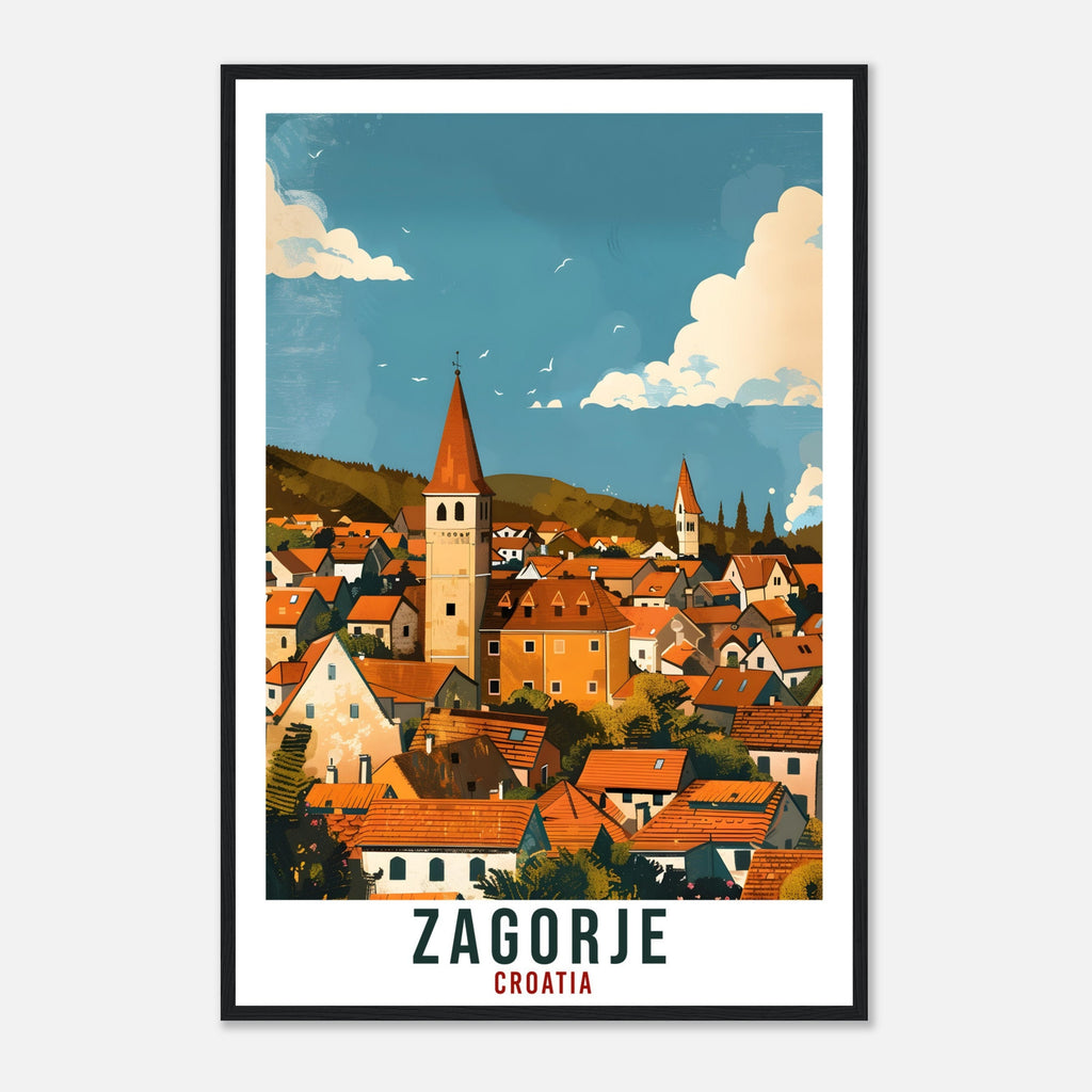 Zagorje Travel Print Croatia Wall Art Wall Hanging Home Décor Zagorje Gift Croatian Landmark Artwork Gift Croatia Holiday Travel Poster