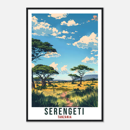 Serengeti Tanzania Travel Print Wall Art Wall Hanging Home Décor Serengeti Gift Art Lovers Tanzania Artwork Print African Landmark Poster