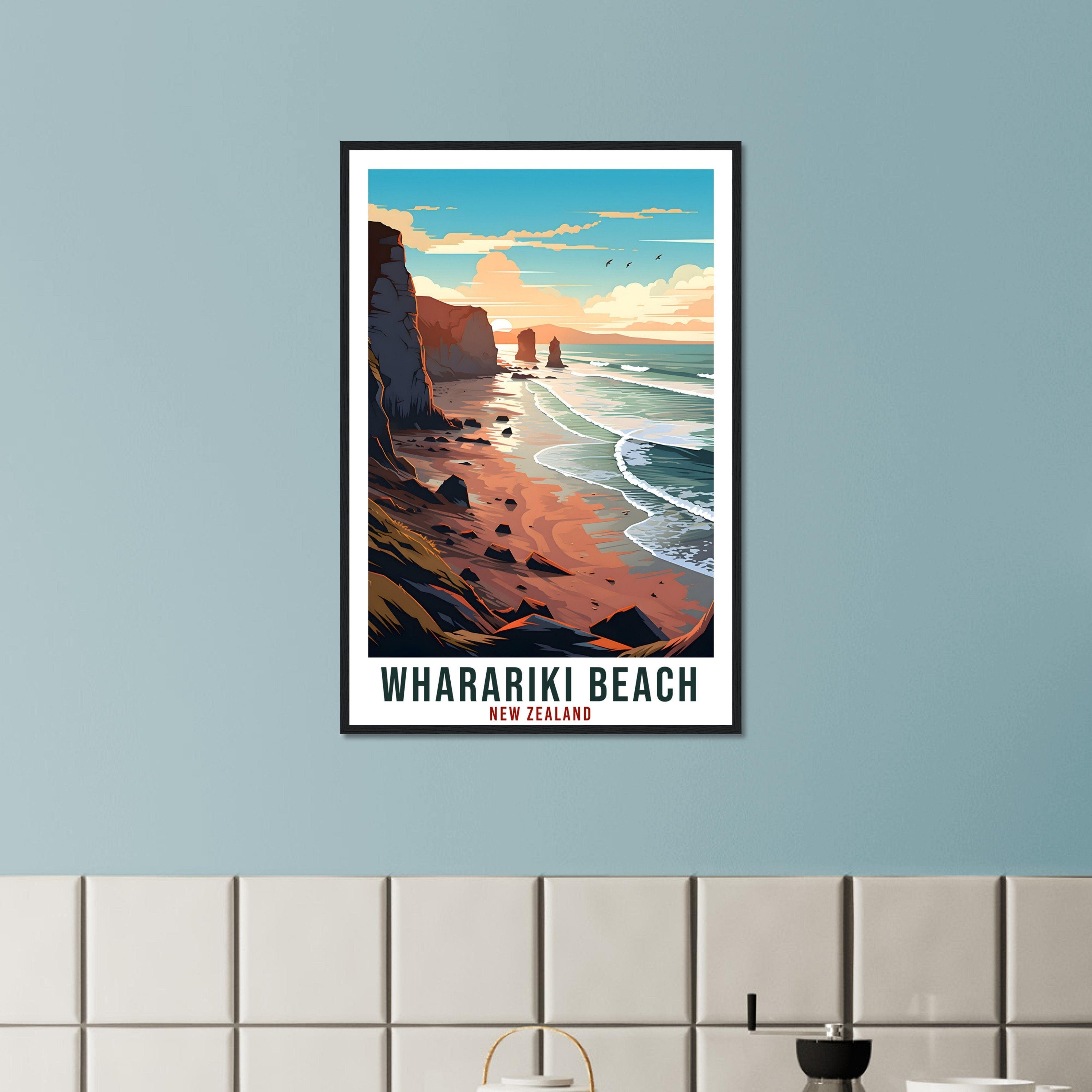 Wharariki Beach Travel Print Wall Art Wharariki Beach New Zealand Artwork Art Gifts Wharariki Travel Poster New Zealand Art Lovers Gift