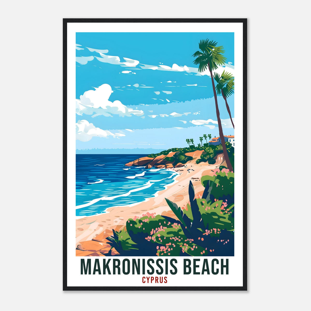 Makronissis Beach Cyprus Travel Print Cyprus Wall Art Wall Hanging Home Décor Makronissis Gift Artwork Gift Cyprus Holiday Travel Poster