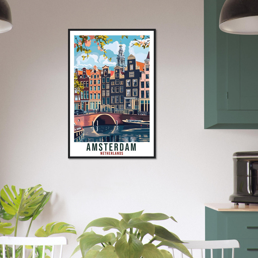 Amsterdam Travel Print Holland Wall Art Wall Hanging Home Décor Amsterdam Gift Art Lovers Dutch Artwork Gift The Netherlands Travel Poster