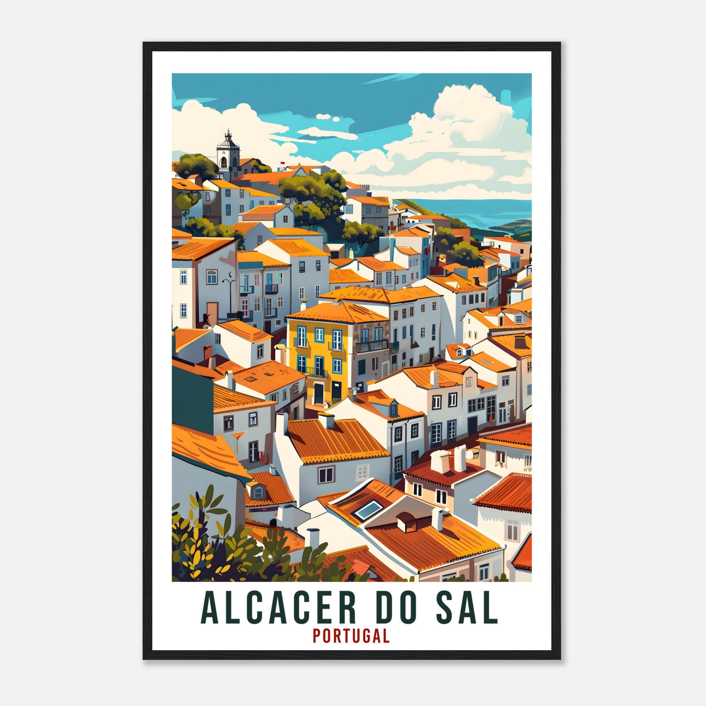 Alcacer Do Sal Travel Print Portugal Wall Art Wall Hanging Home Décor Alcacer Do Sal Gift Portugal Landmark Artwork Portugal Travel Poster