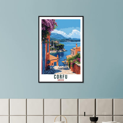 Corfu Travel Print Greece Home Decoration Corfu Greek Island Wall Art Gift Wall Hanging Art Lover Greece Artwork Corfu Travel Poster Gift