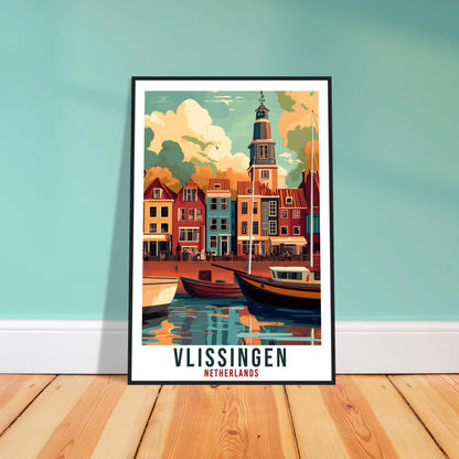 Vlissingen Travel Poster Netherlands Decor Vlissingen Wall Art Gift Wall Hanging Vlissingen Dutch Artwork Travel Print Holland Travel Art