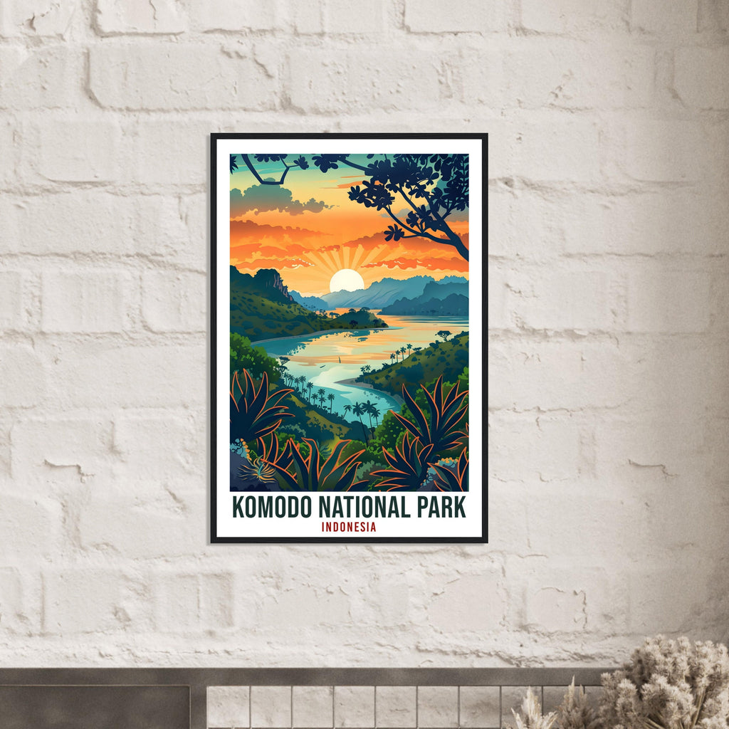 Komodo National Park Bali Travel Print Bali Wall Art Wall Hanging Home Décor Komodo Park Gift Artwork Travel Art Indonesia Travel Poster