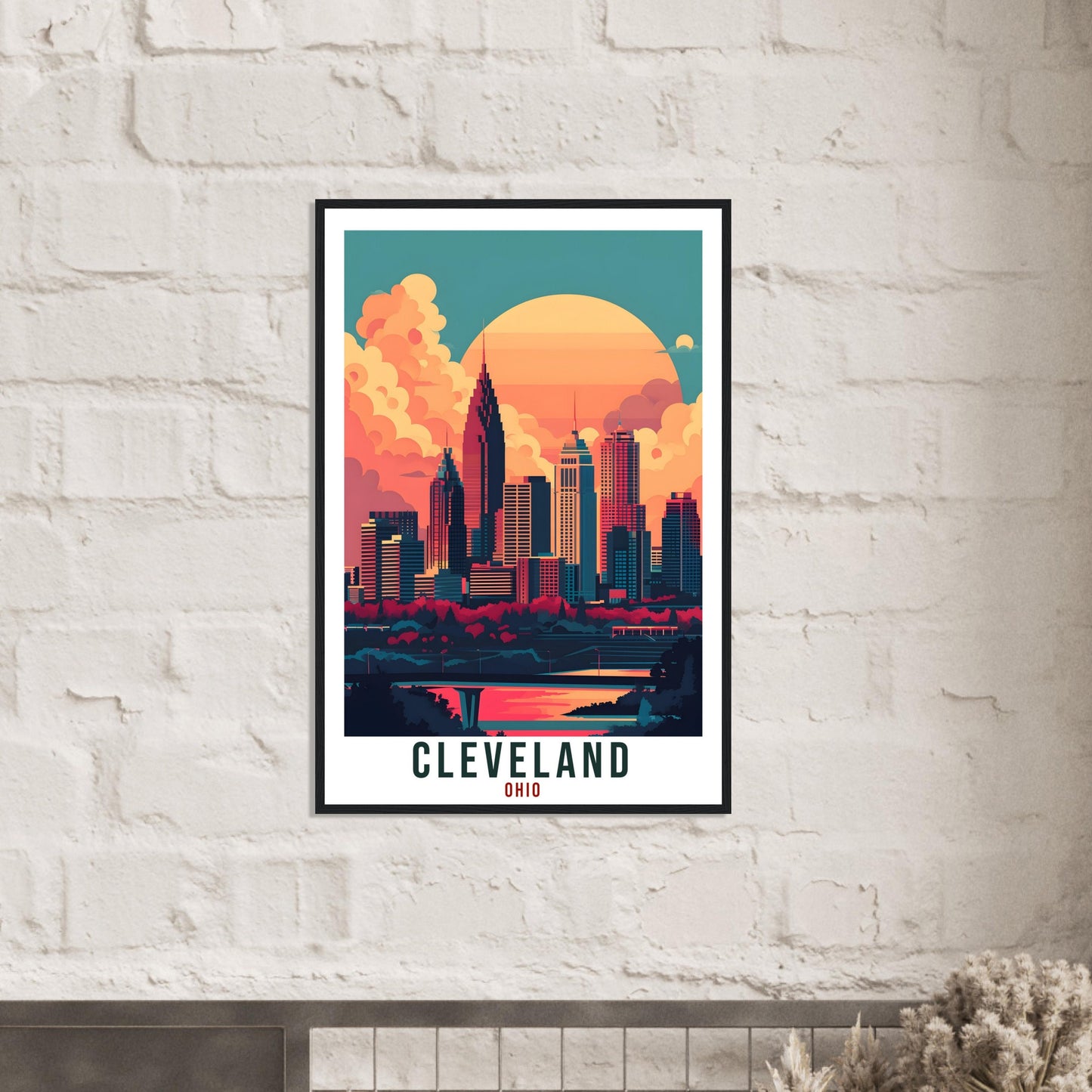Cleveland Travel Print Ohio Home Decoration USA City Wall Art Gift Wall Hanging Art Lover Ohio Artwork Cleveland Travel Poster