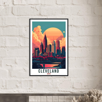 Cleveland Travel Print Ohio Home Decoration USA City Wall Art Gift Wall Hanging Art Lover Ohio Artwork Cleveland Travel Poster