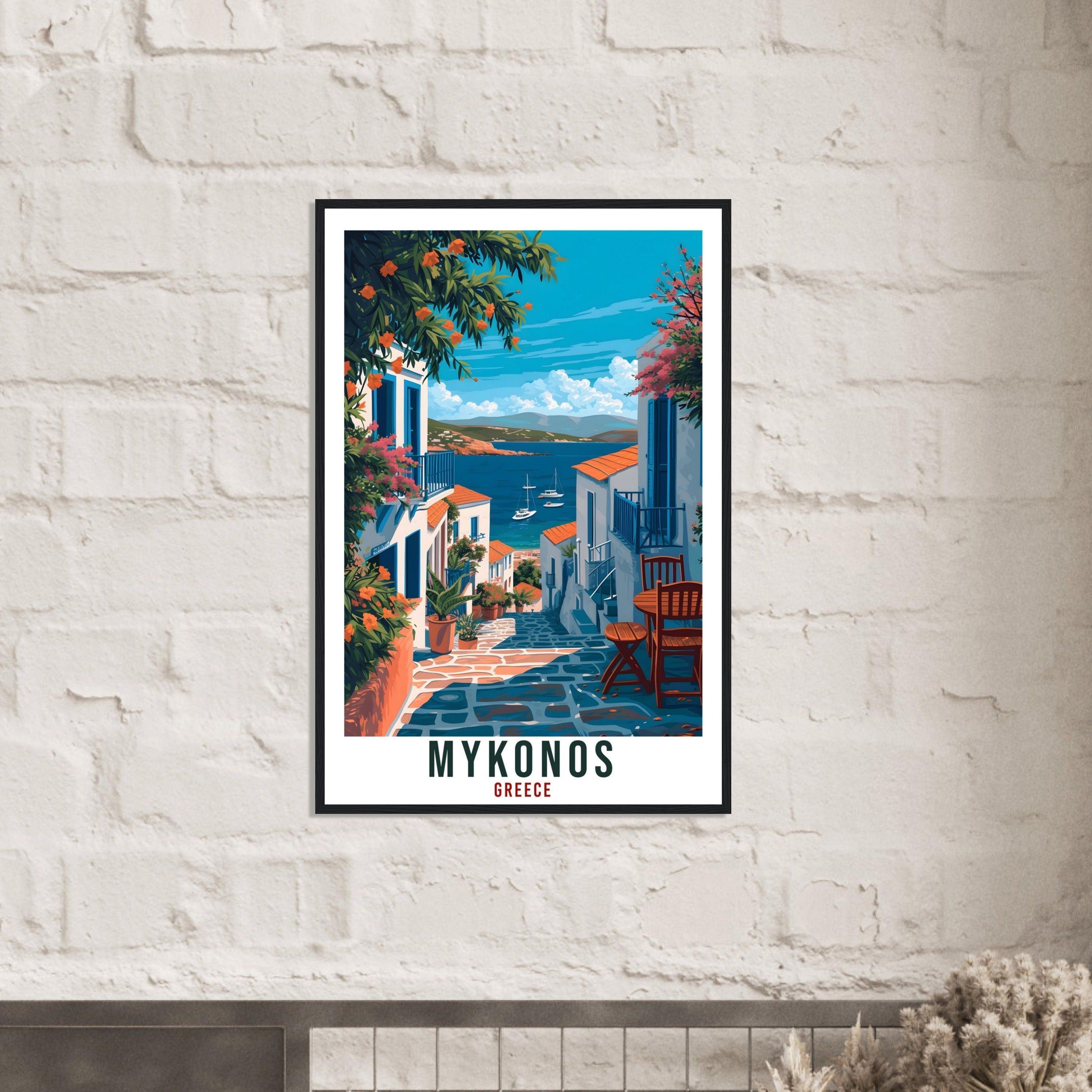 Mykonos Travel Print Greece Home Decoration Mykonos Greek Island Wall Art Gift Wall Hanging Art Lover Greece Artwork Mykonos Travel Poster
