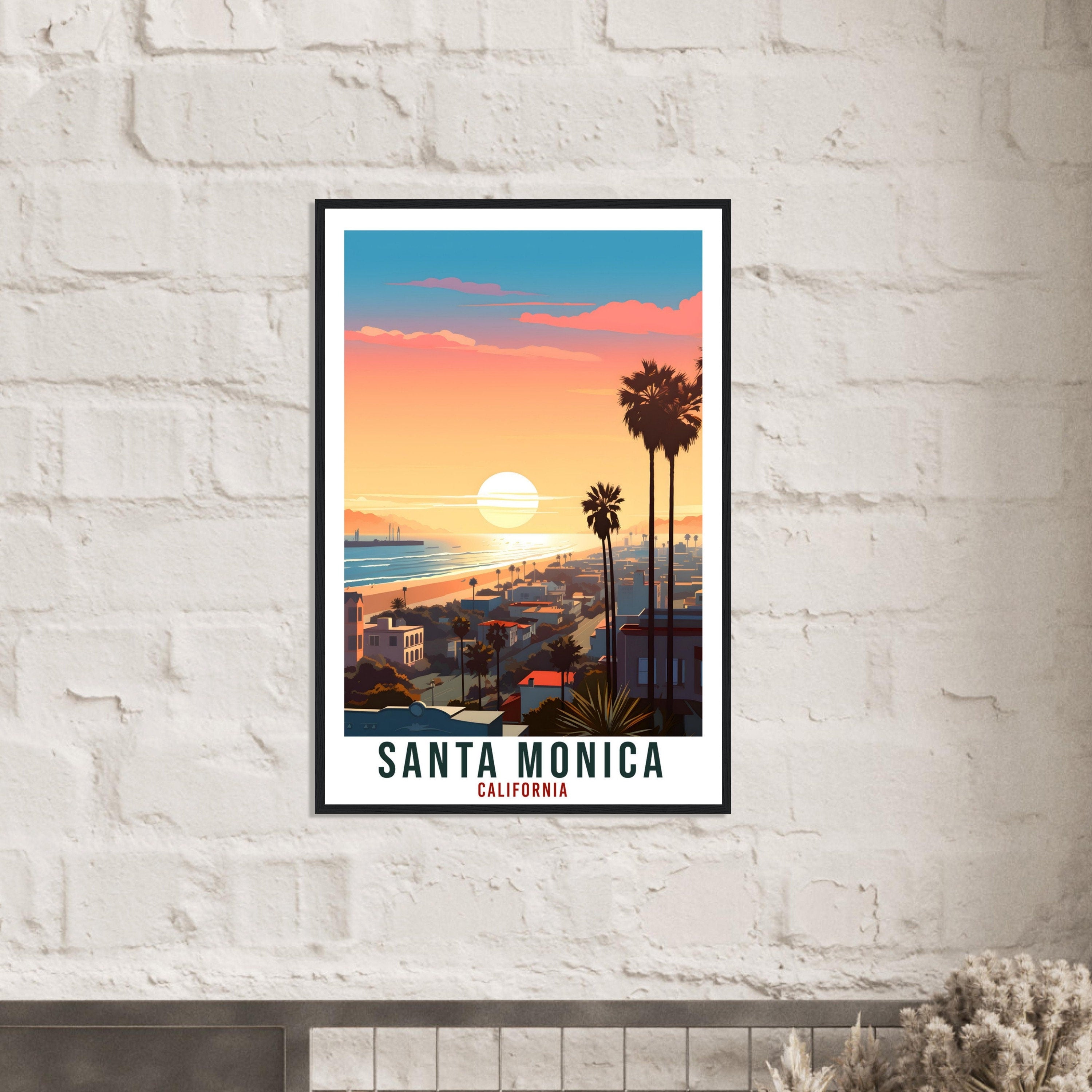 Santa Monica Travel Print California Home Decor USA City Wall Art Gift Wall Hanging Art Lover California Artwork Santa Monica Travel Poster