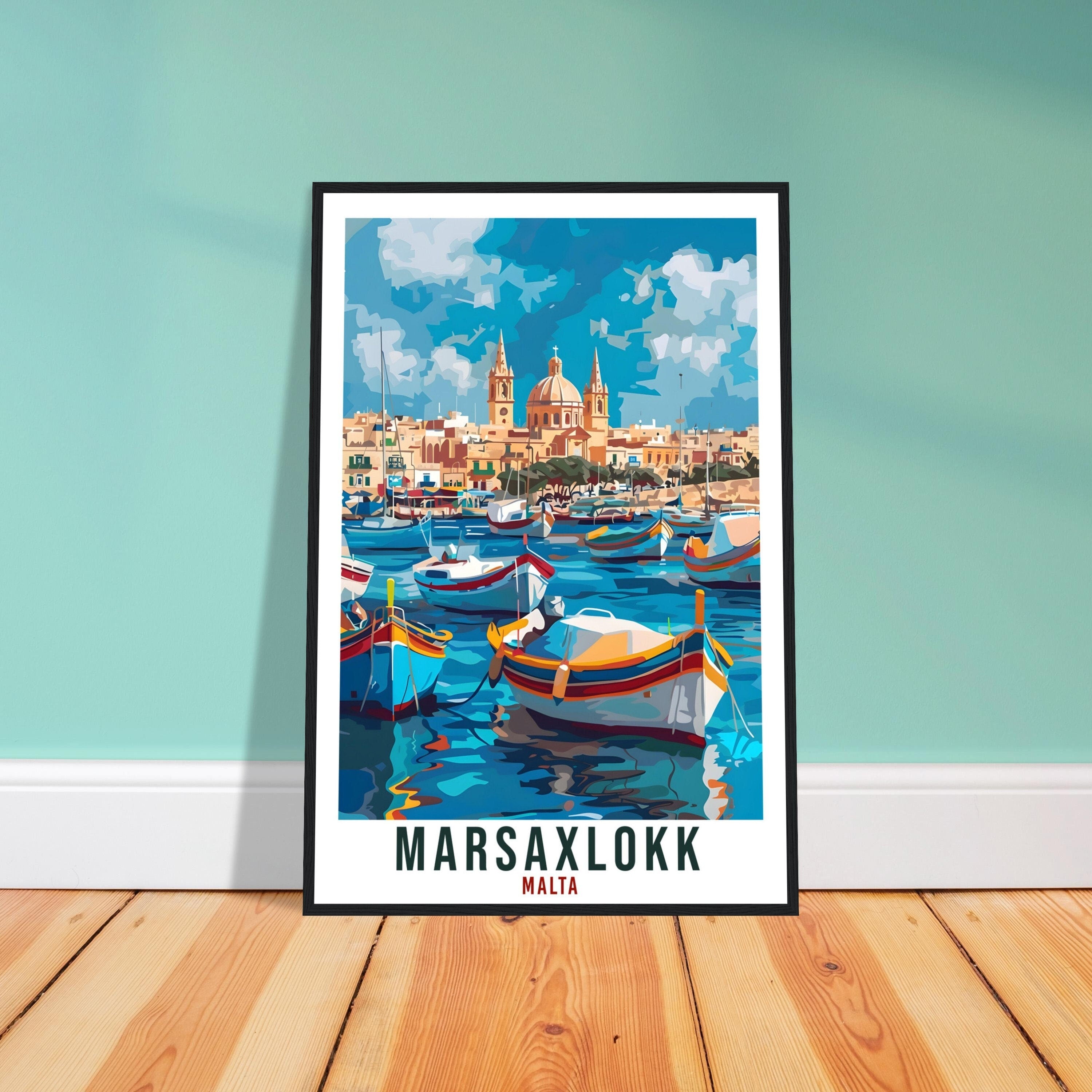 Marsaxlokk Travel Print Malta Wall Art Wall Hanging Home Living Décor Marsaxlokk Gift Art Lovers Gift Malta Artwork Gift Malta Travel Poster