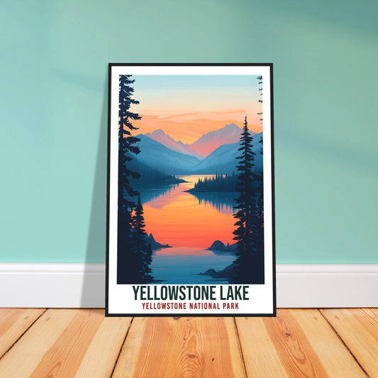 Yellowstone Lake Travel Print Wall Art Wall Hanging Home Décor Yellowstone National Park Gift Travel Art USA Wyoming Artwork Travel Poster