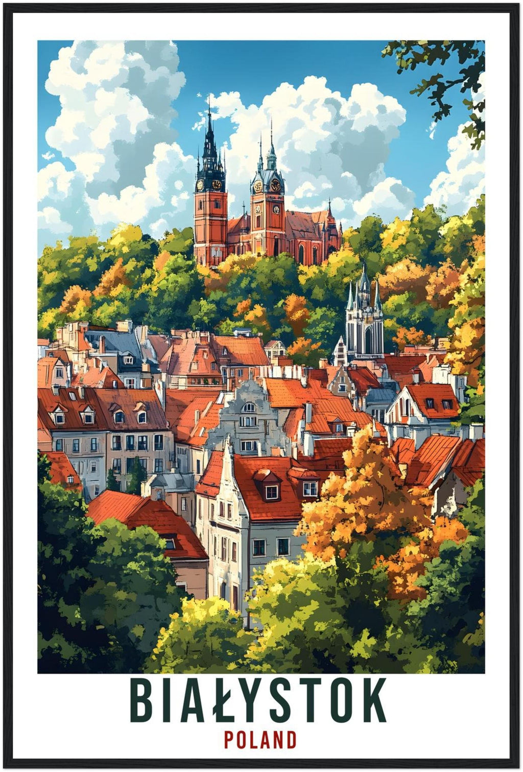 Białystok Travel Print Poland Home Decor Białystok Wall Art Gift Wall Hanging Art Lover Białystok Polish Artwork Travel Poster Poland Travel