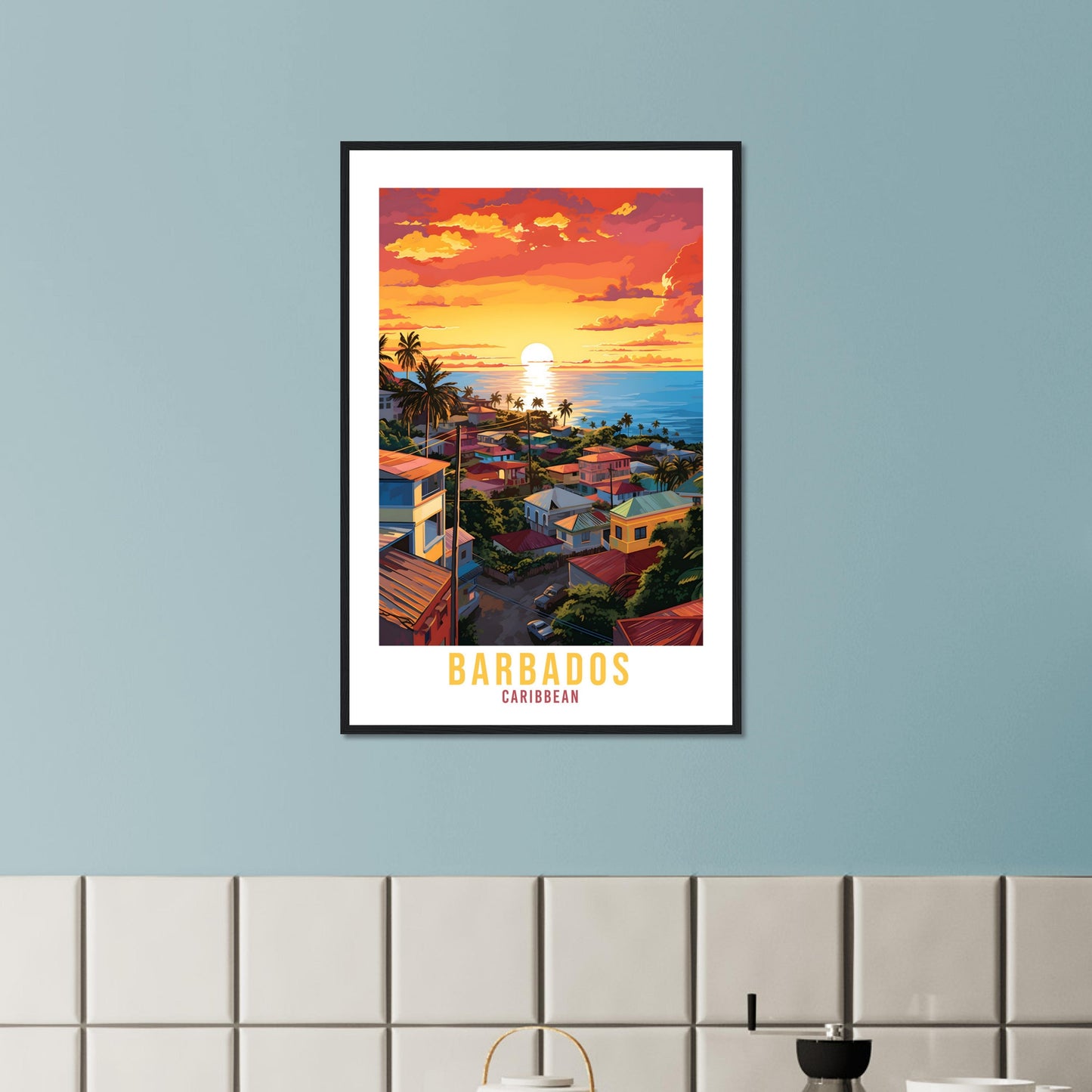 Barbados Travel Print Wall Art Barbados Sunset Wall Hanging Home Décor Caribbean Gift Art Lovers Bridgetown Travel Poster Barbados Print