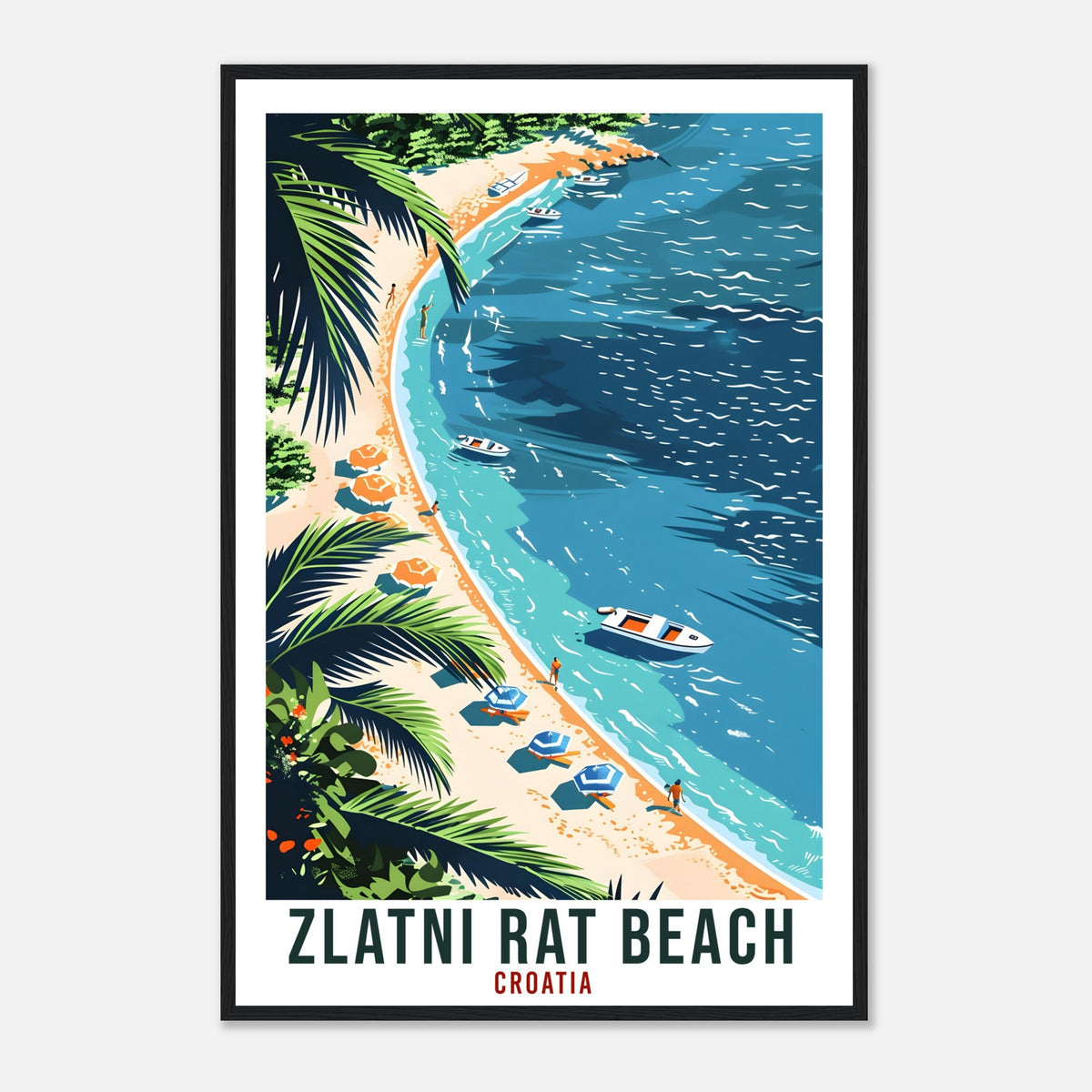 Zlatni Rat Beach Travel Print Croatia Wall Art Wall Hanging Décor Zlatni Rat Gift Croatia Landmark Artwork Croatia Holiday Travel Poster