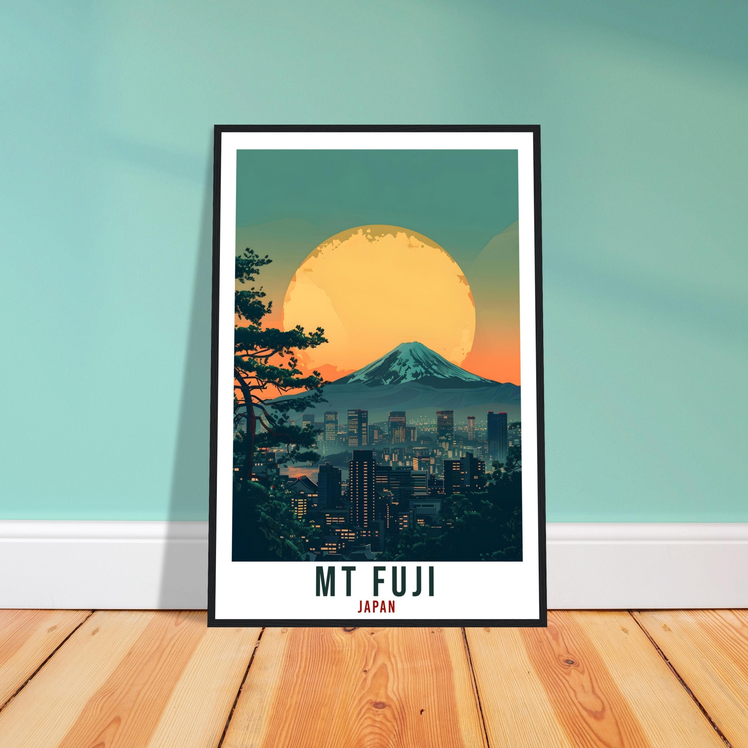 Mt Fuji Travel Print Japan Home Decoration Wall Art Gift Wall Hanging Art Lover Japanese Artwork Japan Mount Fuji Travel Poster Sunset Print
