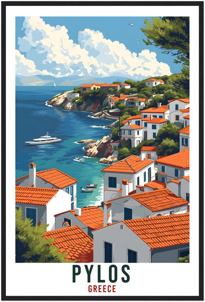 Pylos Travel Print Greece Home Decoration Pylos Greek City Wall Art Gift Wall Hanging Art Lover Greece Artwork Pylos Gift Travel Poster