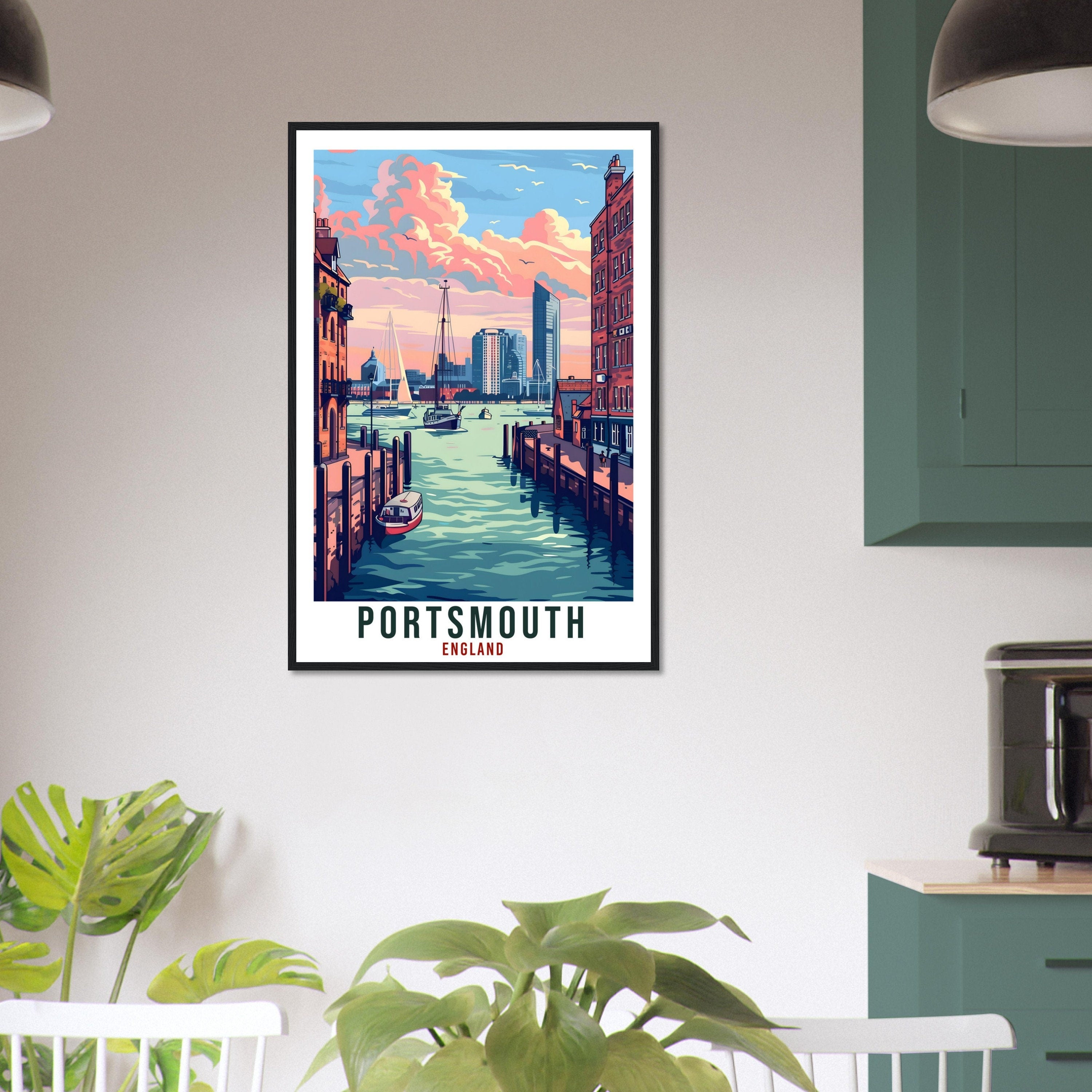 Portsmouth Travel Print Wall Art Wall Hanging Home Living Décor Portsmouth Gift Art Lovers Gift UK Artwork Gift Print England Travel Poster