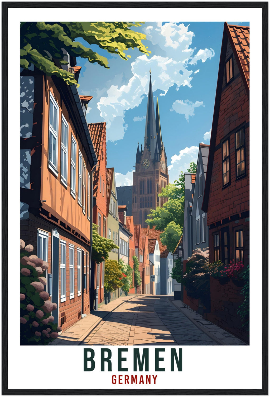 Bremen Print Travel Gift Germany Home Decoration Bremen German Wall Art Gift Wall Hanging Art Lover Germany Artwork Bremen Travel Poster