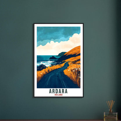 Ardara Travel Print Ireland Home Decor Co Donegal Wall Art Gift Wall Hanging Art Lover Ardara Irish Artwork Travel Poster Ireland Travel Art