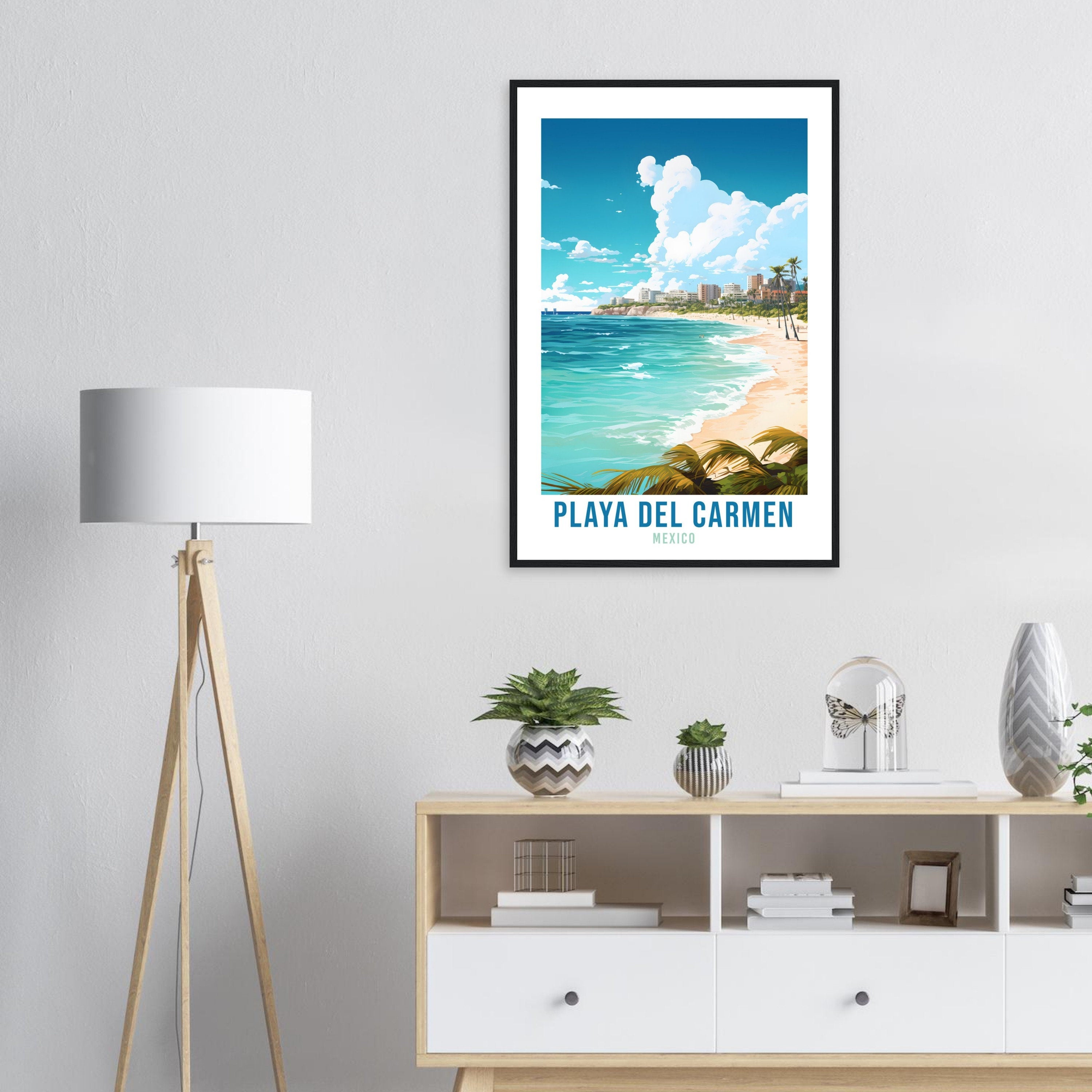 Playa Del Carmen Travel Print Wall Art Playa Del Carmen BeachArt Wall Hanging Travel Poster Mexico Home Decor Mexico Travel Gift Art Lovers