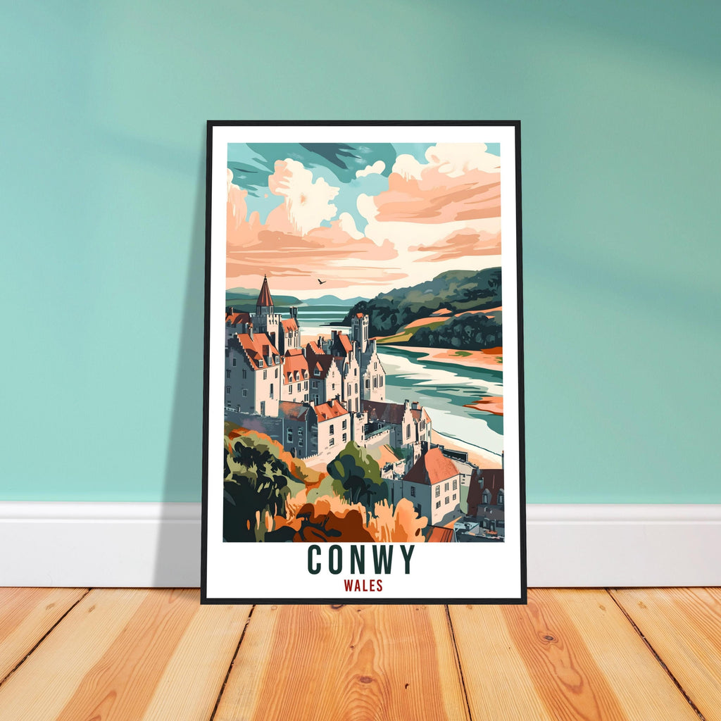 Conwy Travel Print Wales Home Decor Conwy Wall Art Wall Hanging Art Lover Wales Artwork Travel Poster Wales Conwy Travel Artwork Gift