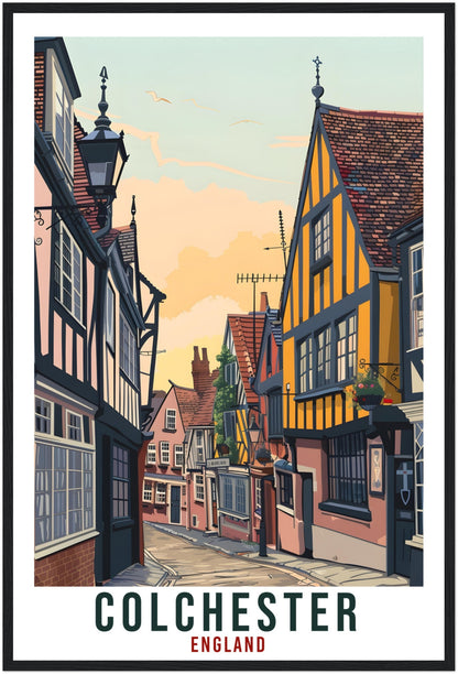 Colchester Travel Print England Home Decoration Wall Art Gift Wall Hanging Art Lover English Artwork Colchester UK Travel Poster Print