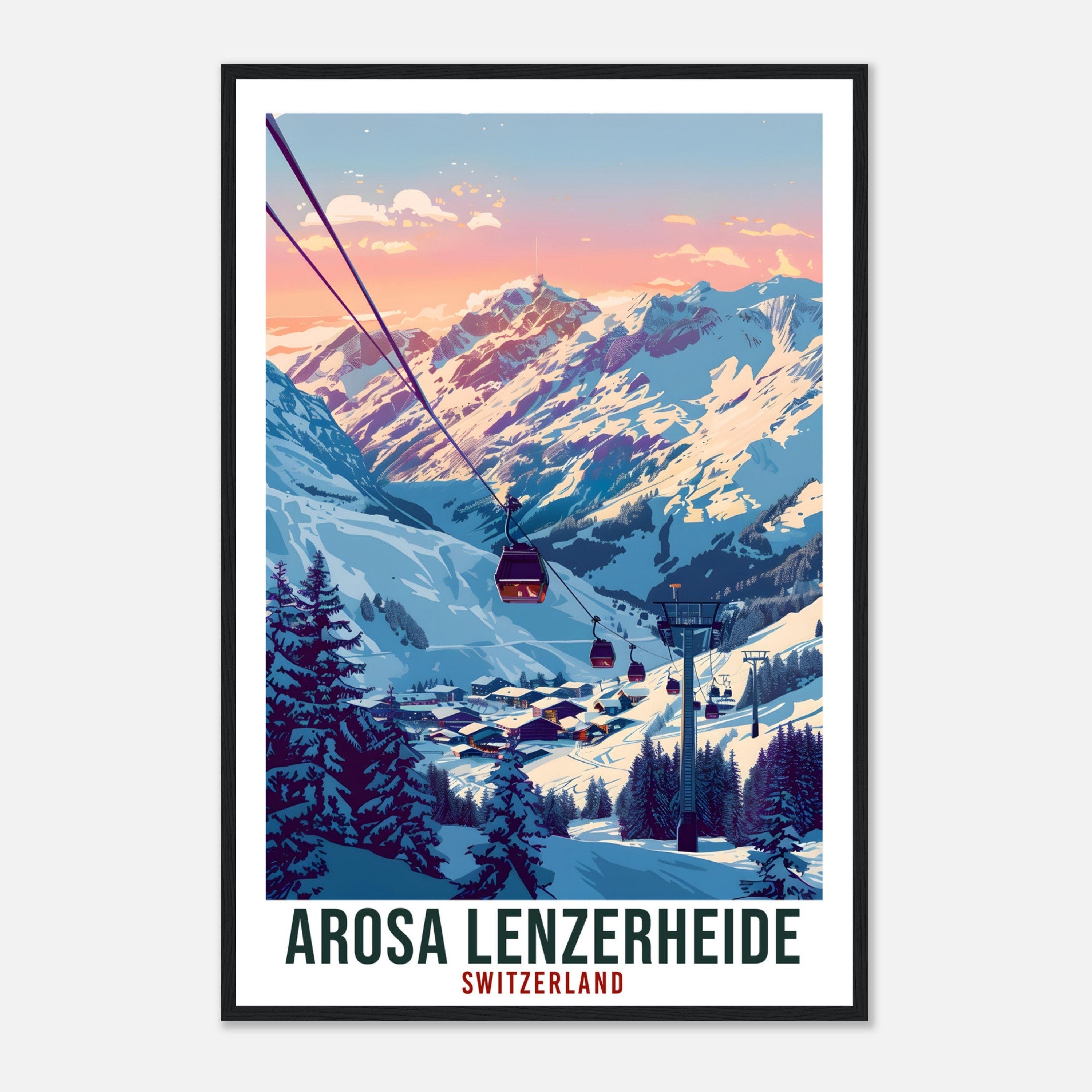 Arosa Lenzerheide Travel Print Swiss Wall Art Wall Hanging Décor Lenzerheide Ski Gift Art Gift Switzerland Artwork Gift Swiss Travel Poster