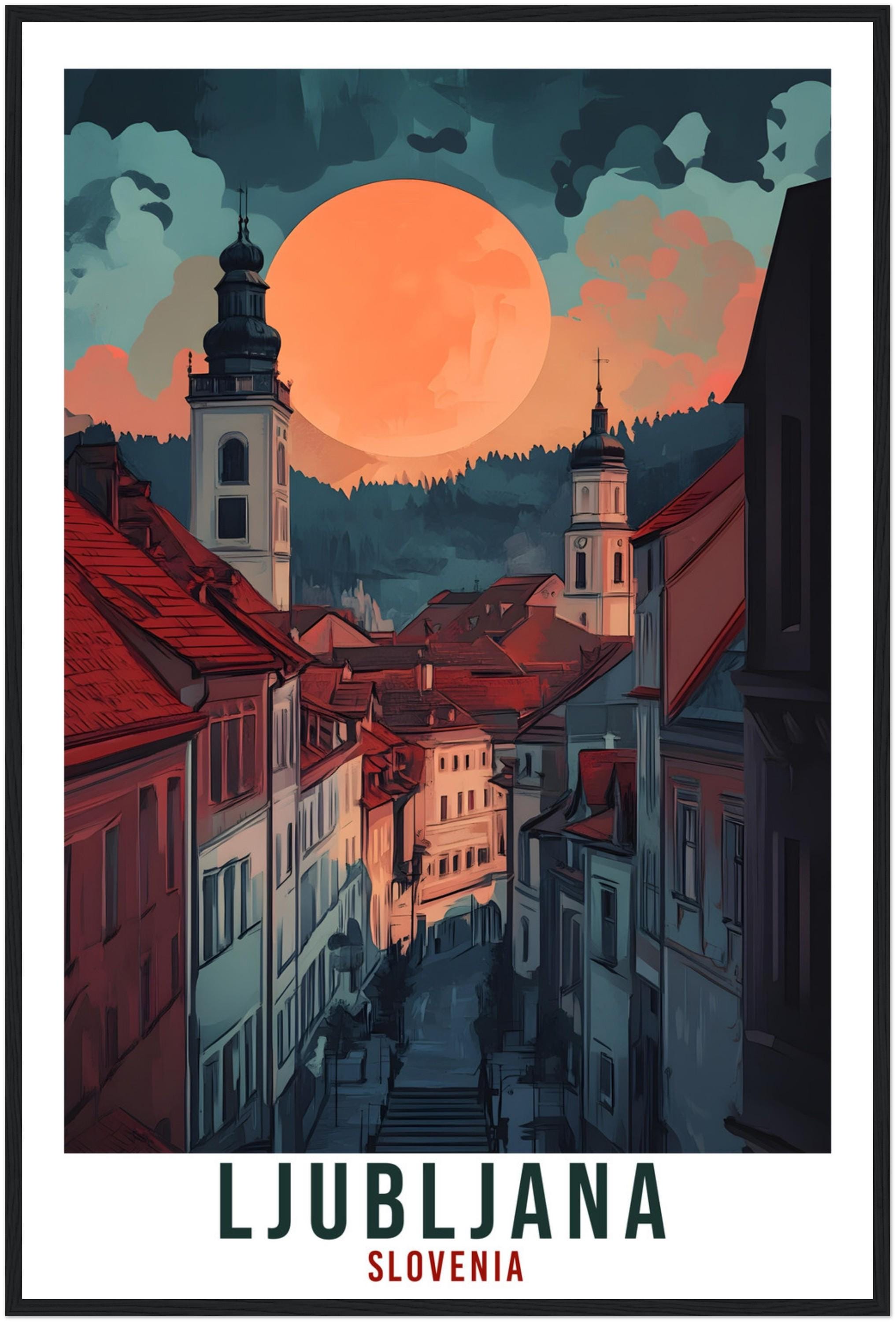Ljubljana Travel Print Slovenia Decor Ljubljana Wall Art Gift Wall Hanging Art Lover Ljubljana Slovenia Artwork Travel Poster Slovenia Art