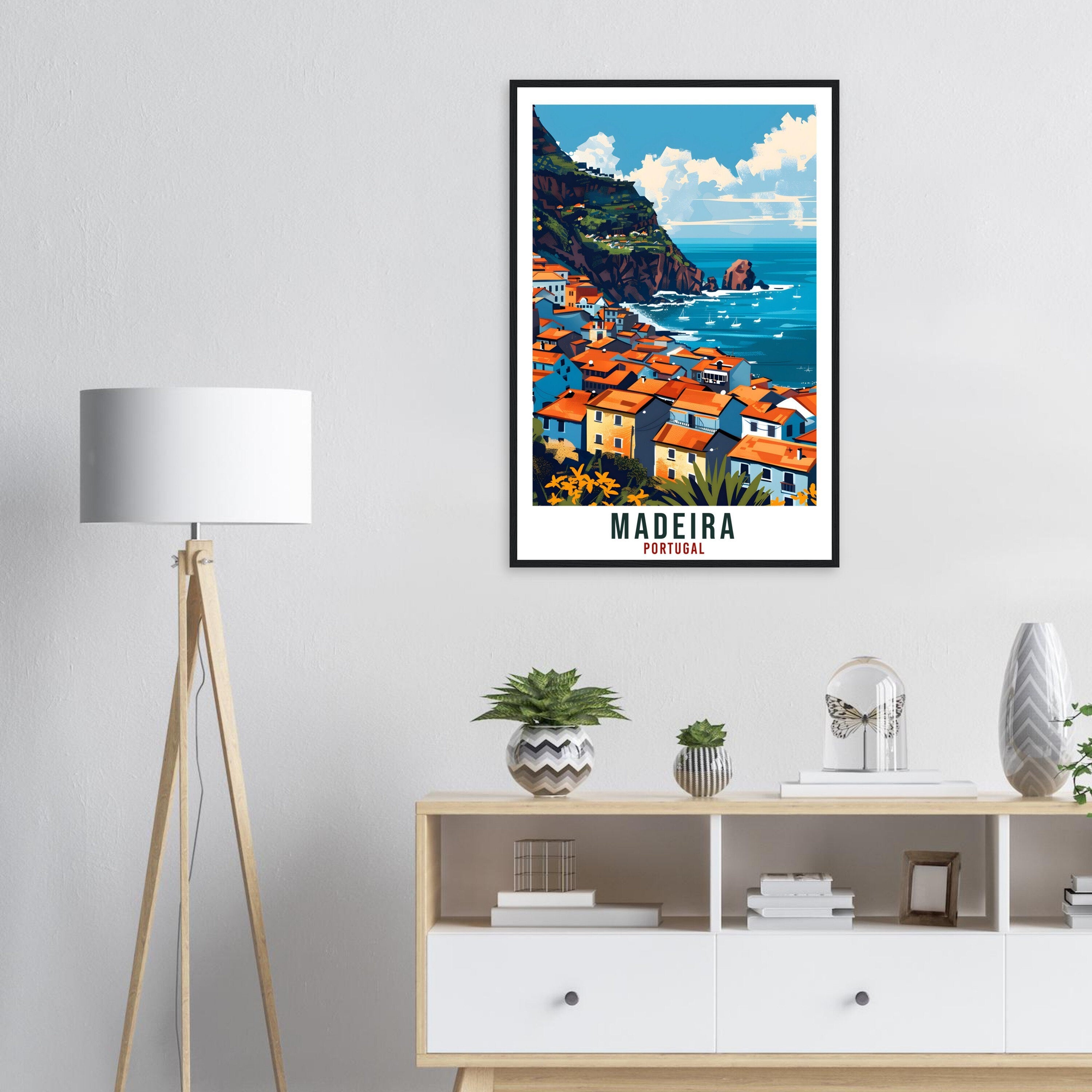 Madeira Travel Print Portugal Wall Art Wall Hanging Home Décor Madeira Gift Portugal Landmark Artwork Gift Portugal Madeira Travel Poster