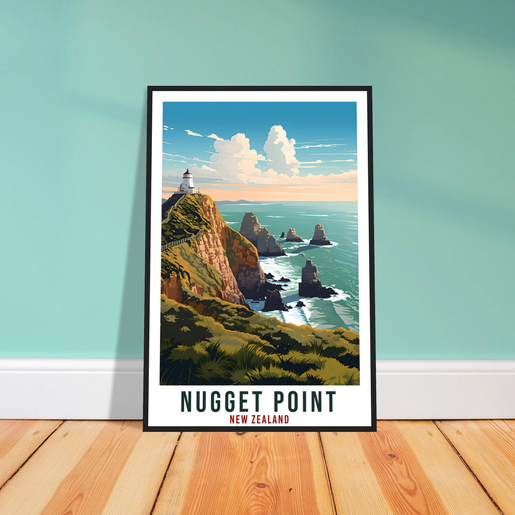 Nugget Point Travel Print Wall Art Nugget Point New Zealand Decor Artwork Art Gifts Nugget Point Travel Poster New Zealand Art Lovers Gift