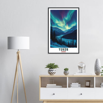 Yukon Travel Print Canada Northern Lights Wall Art Wall Hanging Travel Art Gift Yukon Travel Poster Canada Landscape Artwork Art Lover