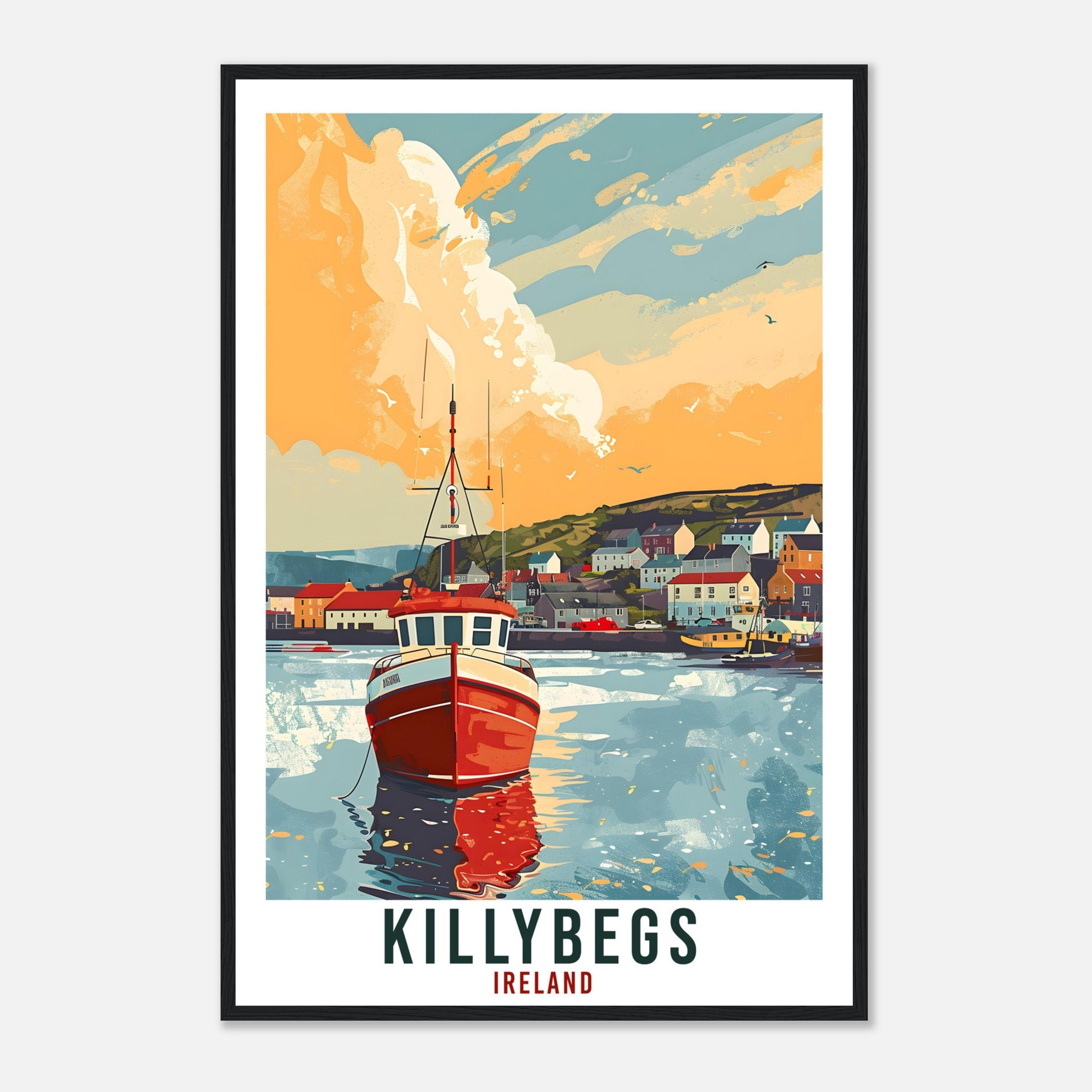 Killybegs Travel Print Ireland Wall Art Wall Hanging Home Living Décor Killybegs Gift Art Lovers Gift Irish Artwork Ireland Travel Poster