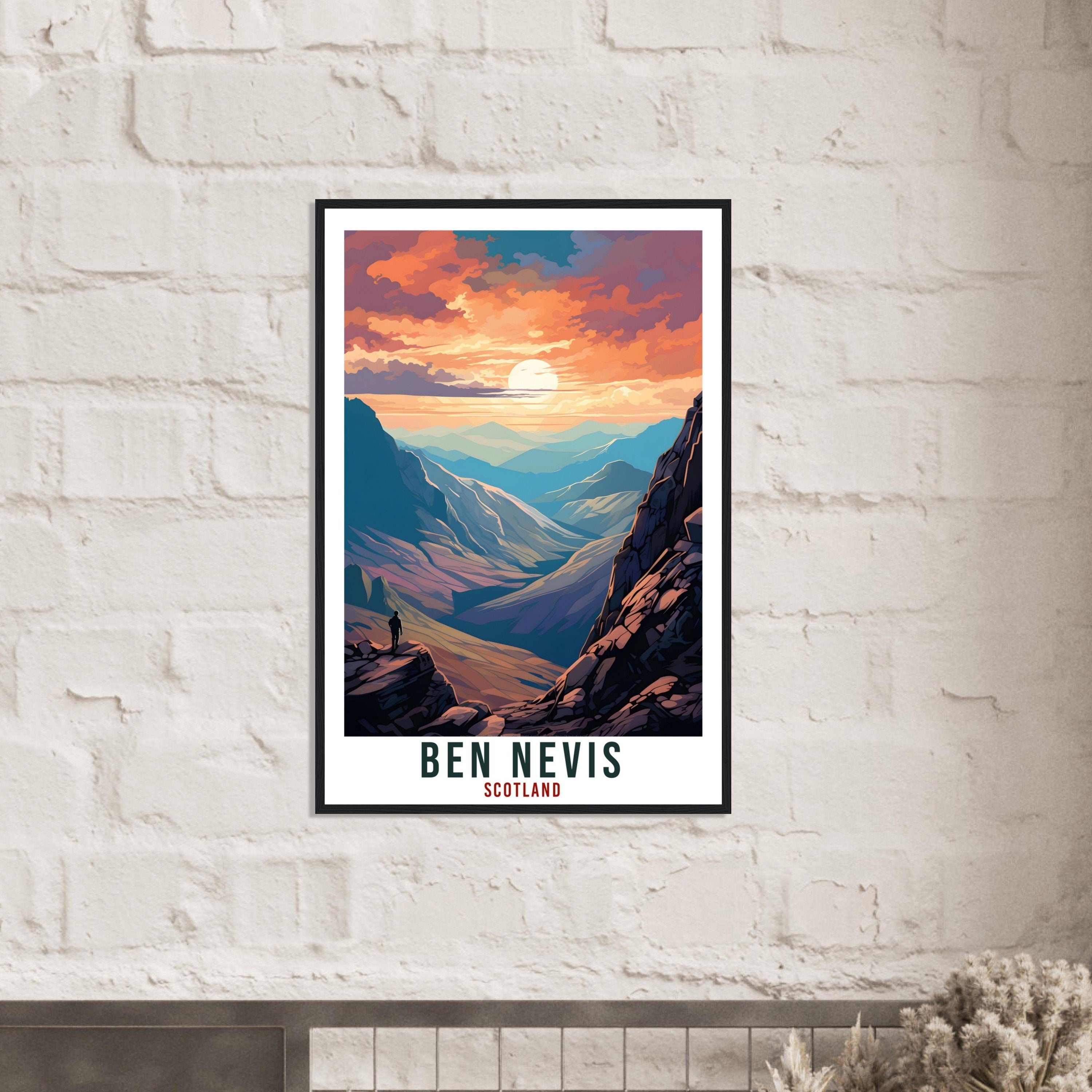 Ben Nevis Travel Print Scotland Wall Art Home Decor Wall Hanging Travel Art Gift Ben Nevis Travel Poster Scotland Landscape Art Lover Gift