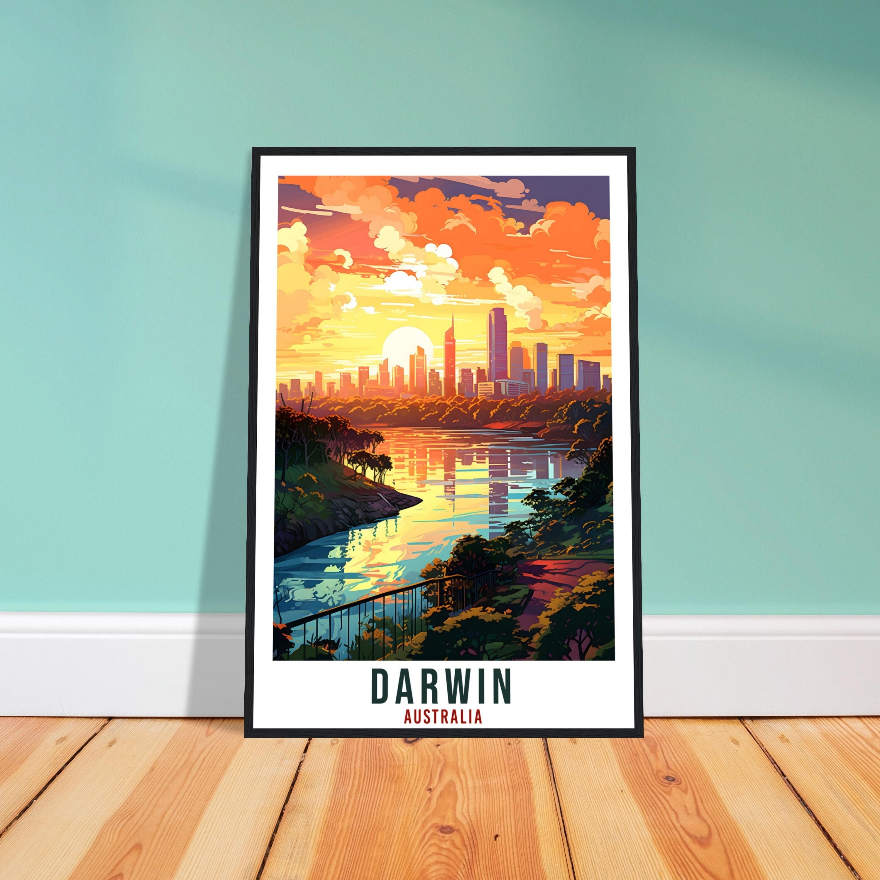 Darwin Travel Poster Wall Art Darwin Australia Home Décor Artwork Wall Hanging Darwin Art Gift Darwin Travel Print Australian Art Lover Gift