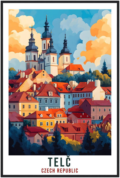 Telč Travel Print Czechia Home Decor Telč Wall Art Gift Wall Hanging Art Lover Telč Czech Republic Artwork Travel Poster Travel Artwork