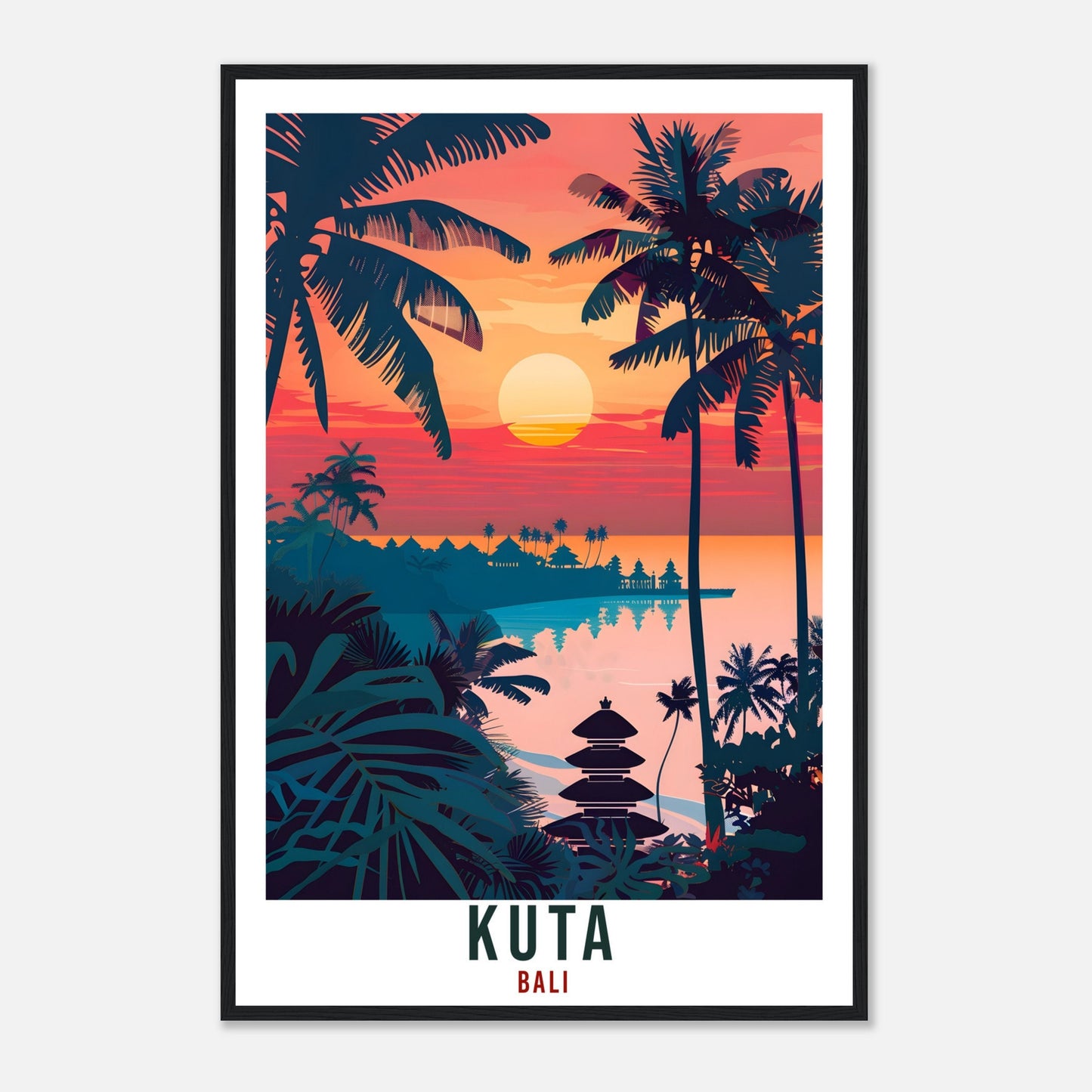 Kuta Bali Travel Print Bali Wall Art Wall Hanging Home Décor Kuta Gift Landmark Artwork Travel Art Lovers Indonesia Kuta Travel Poster
