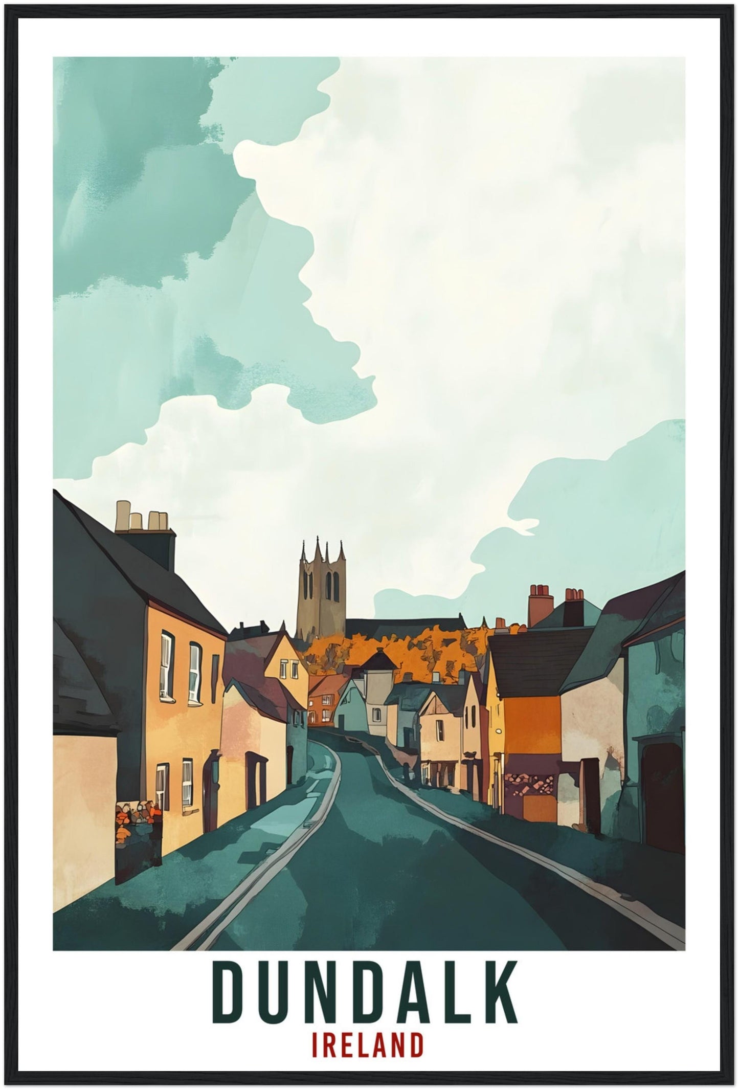 Dundalk Travel Print Ireland Home Decor Dundalk Wall Art Gift Wall Hanging Art Lover Dundalk Irish Artwork Travel Poster Ireland Travel Art